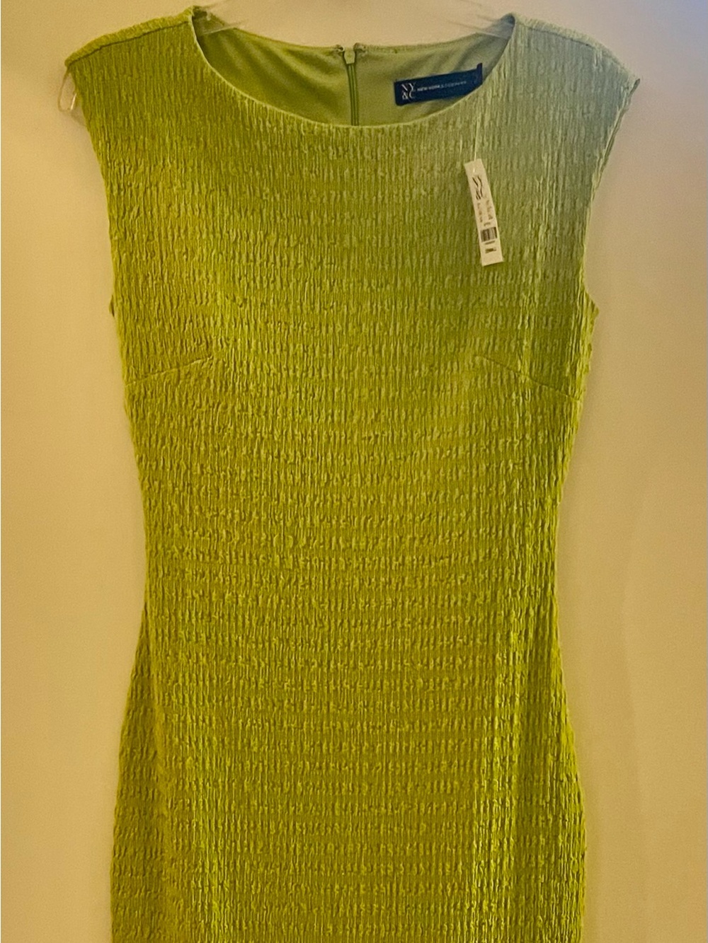New York & Company Lime Green Smocked Midi Dress
